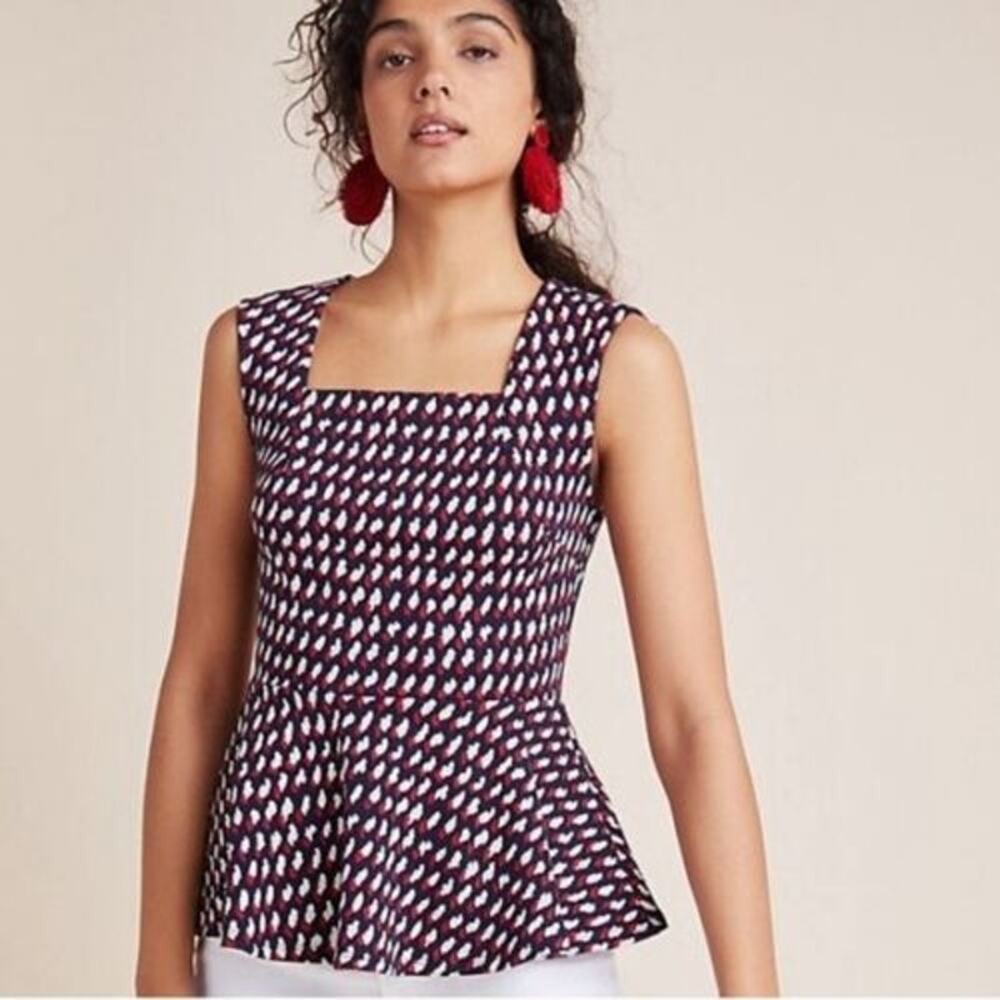 Eri + Ali Anthropologie Effie Peplum Blouse